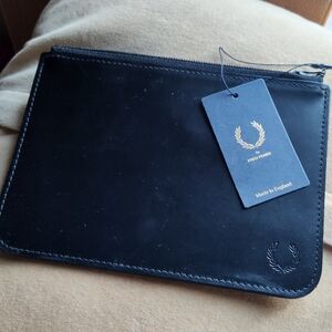 Fred Perry Black Leather Men's Bag